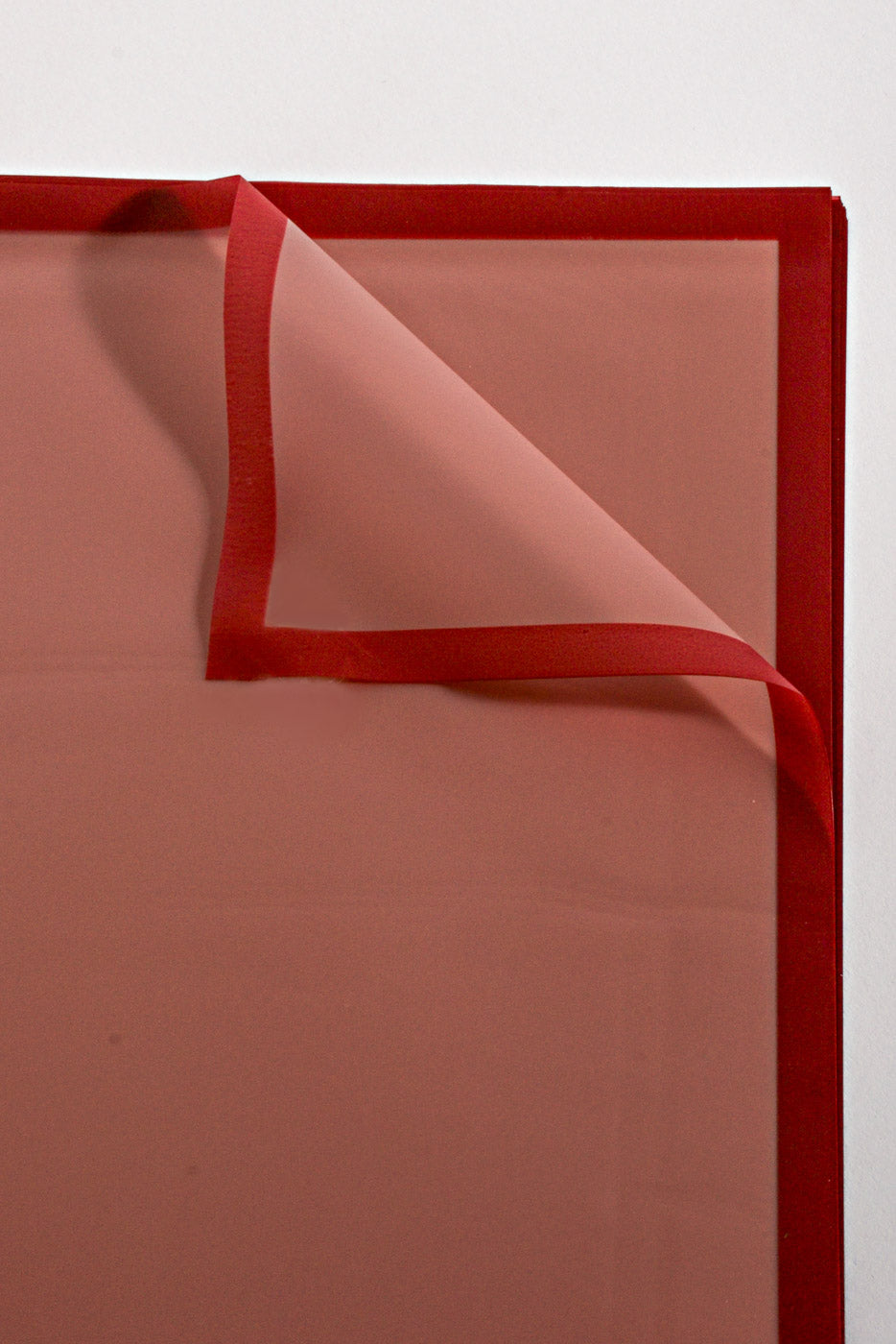 22.5" Flower Wrapping Paper W/Edge Burgundy Pkg/20