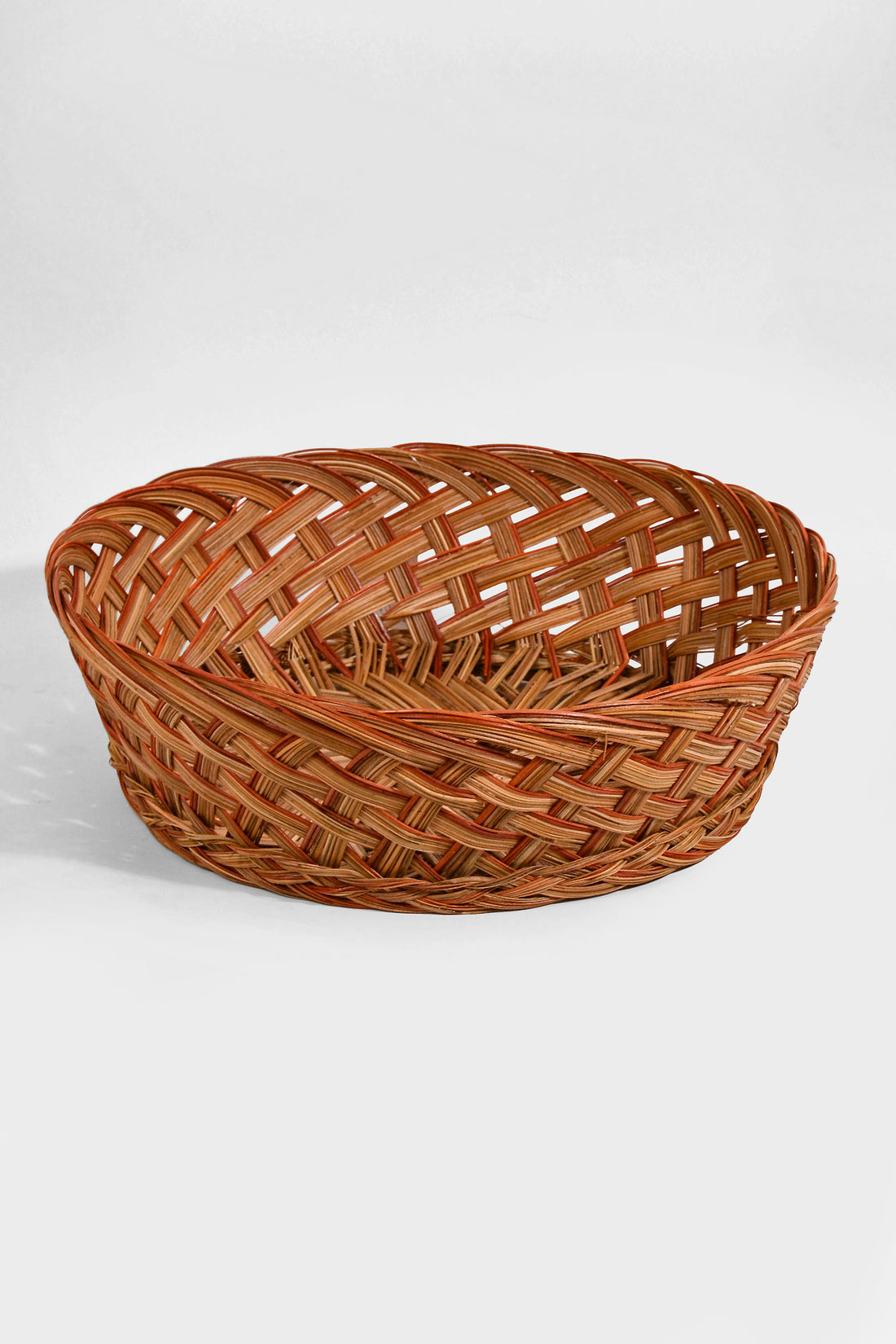 14" X 4.5" Round Coco Tray Red/Brown