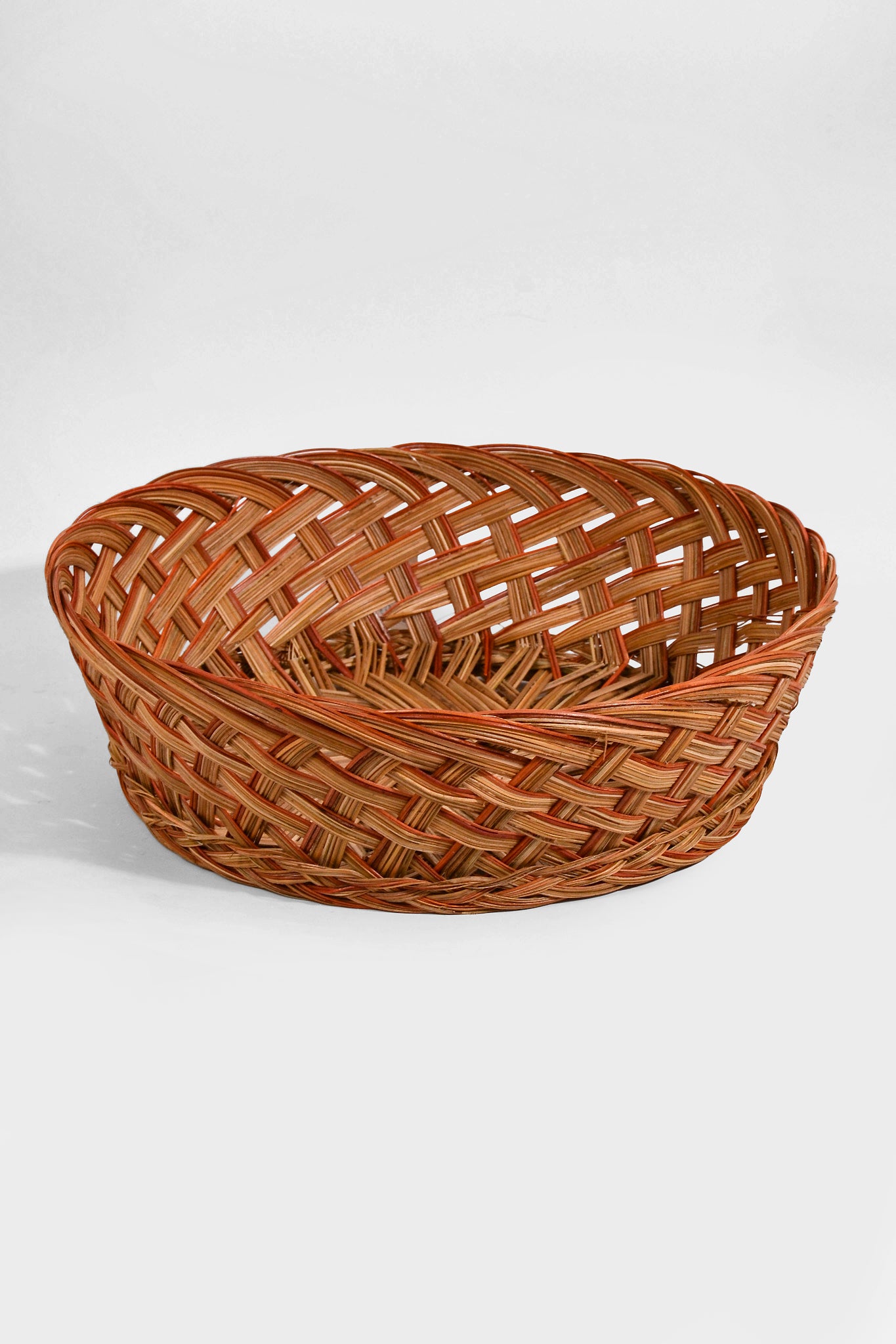 14" X 4.5" Round Coco Tray Red/Brown
