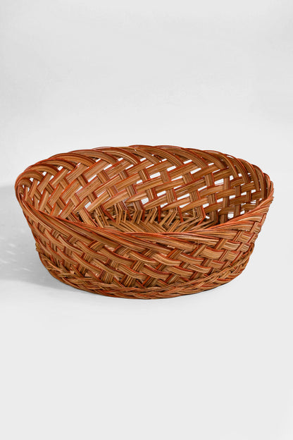 14" X 4.5" Round Coco Tray Red/Brown
