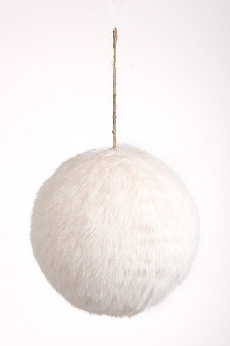 200Mm Fur Ball Ornament Cream