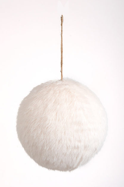 200Mm Fur Ball Ornament Cream