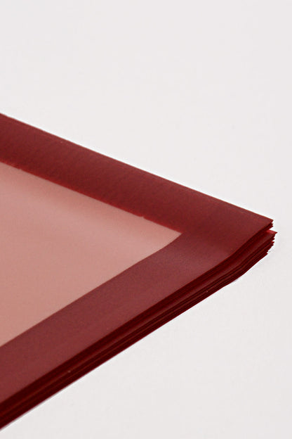 22.5" Flower Wrapping Paper W/Edge Burgundy Pkg/20