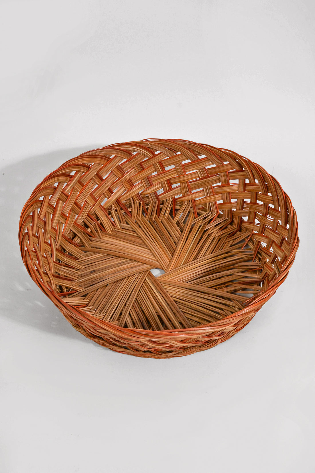 14" X 4.5" Round Coco Tray Red/Brown