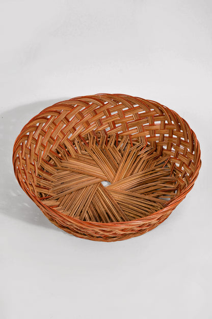 14" X 4.5" Round Coco Tray Red/Brown