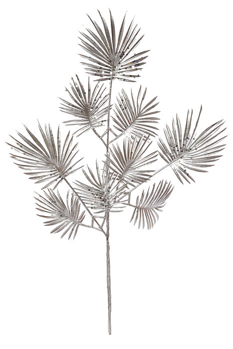 25" Fern Leaves Spray Silver