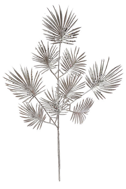 25" Fern Leaves Spray Silver