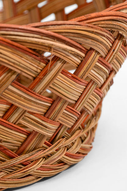 14" X 4.5" Round Coco Tray Red/Brown