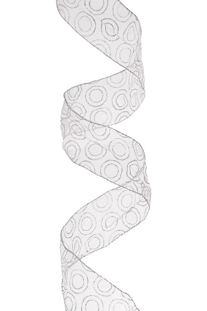 2-1/2" X 50Yd Wired Jupiter Ribbon Silver