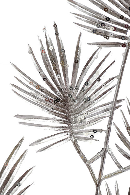 25" Fern Leaves Spray Silver