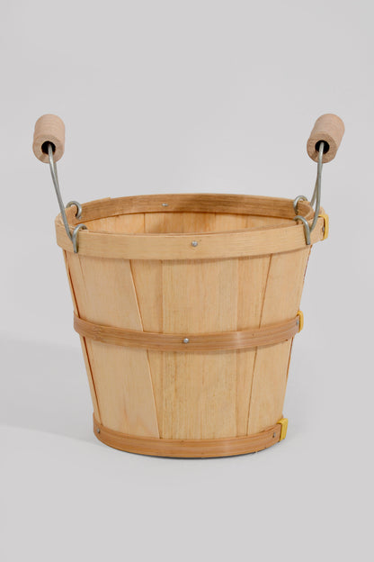 4.25" Round Bushel W/Wire Handle Natural