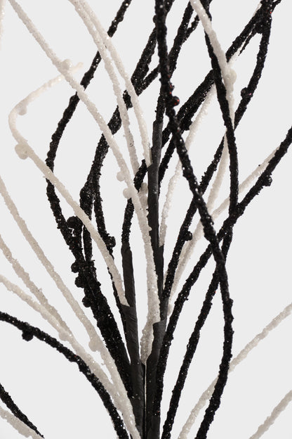 36" Twig Glitter Spray Black/White
