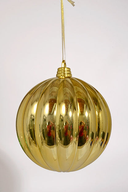 300Mm Shiny Pumpkin Ball Ornament Gold
