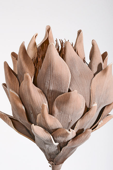 35" Artificial Protea Foam Spray Coffee