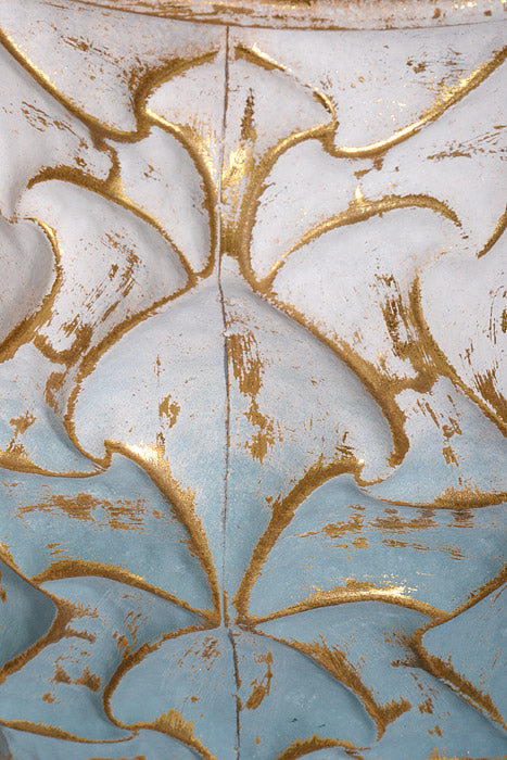 10"/13" Metal Vase Blue/Gold Set/2