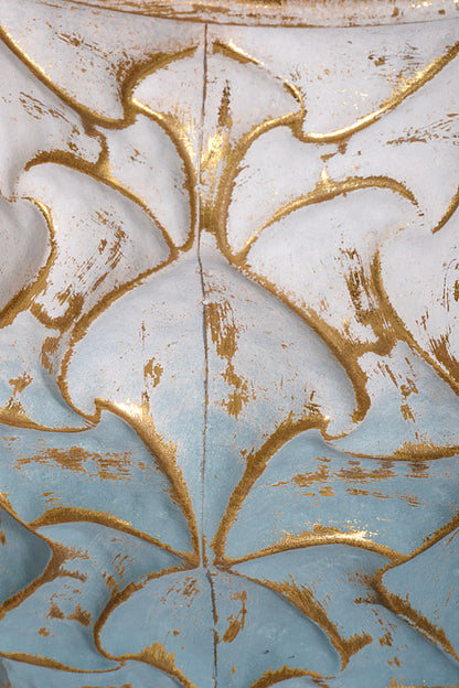 10"/13" Metal Vase Blue/Gold Set/2