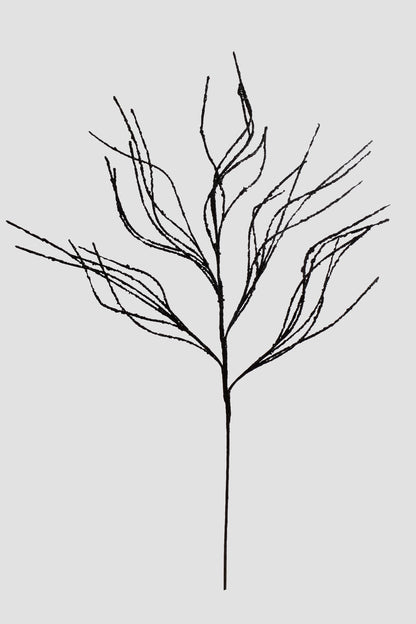 36" Twig Glitter Spray Black