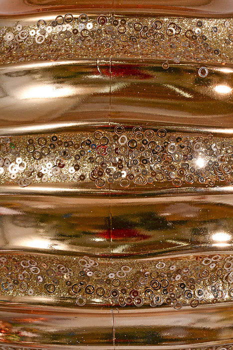 300Mm Plastic Ball with Glitter/Sequin Ornament Champagne