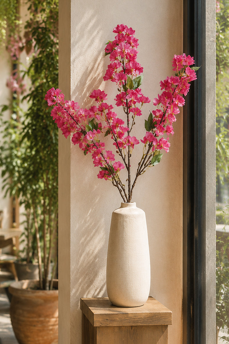35.5" Silk Cherry Blossom Spray Hot Pink