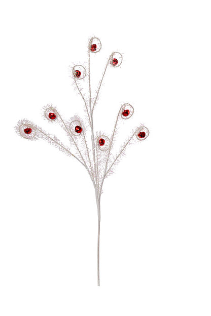 34" Fuzzy Swirl Spray Red/White