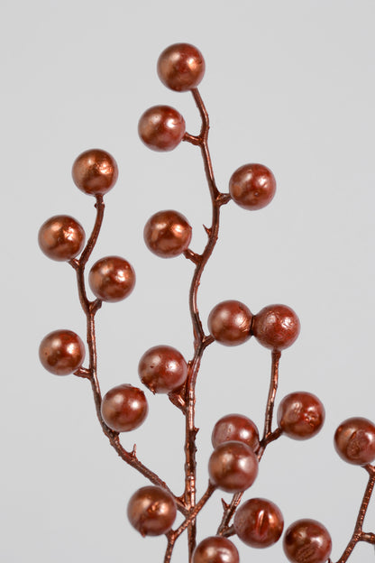 28" Metallic Berries Stem Copper