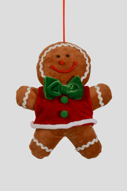 9.75" X 7.5" Gingerbread Man Ornament Natural/Red