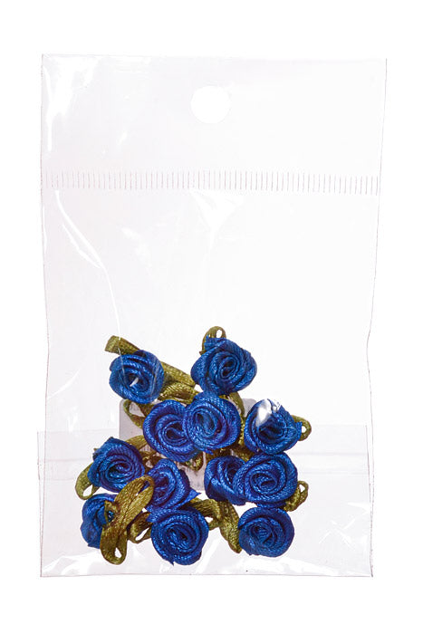 3/4" Ribbon Rose Royal Blue Pkg/12