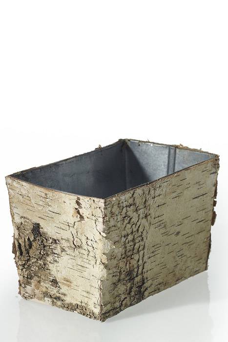6.50" X 4" X 4.25" Birch Planter W/zinc (Natural)