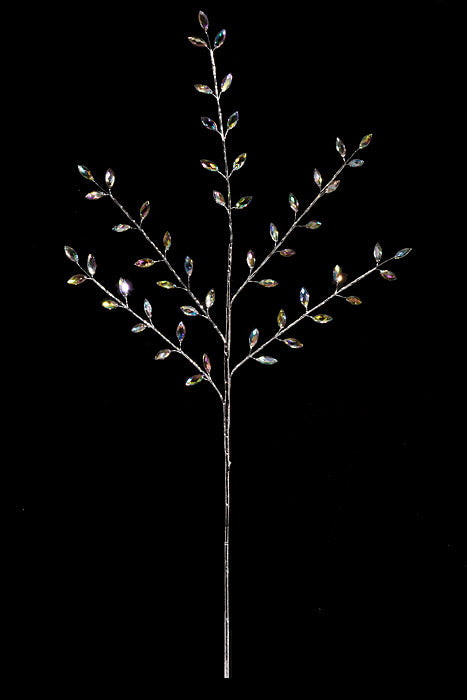 30" Crystal Bead Spray Iridescent Silver