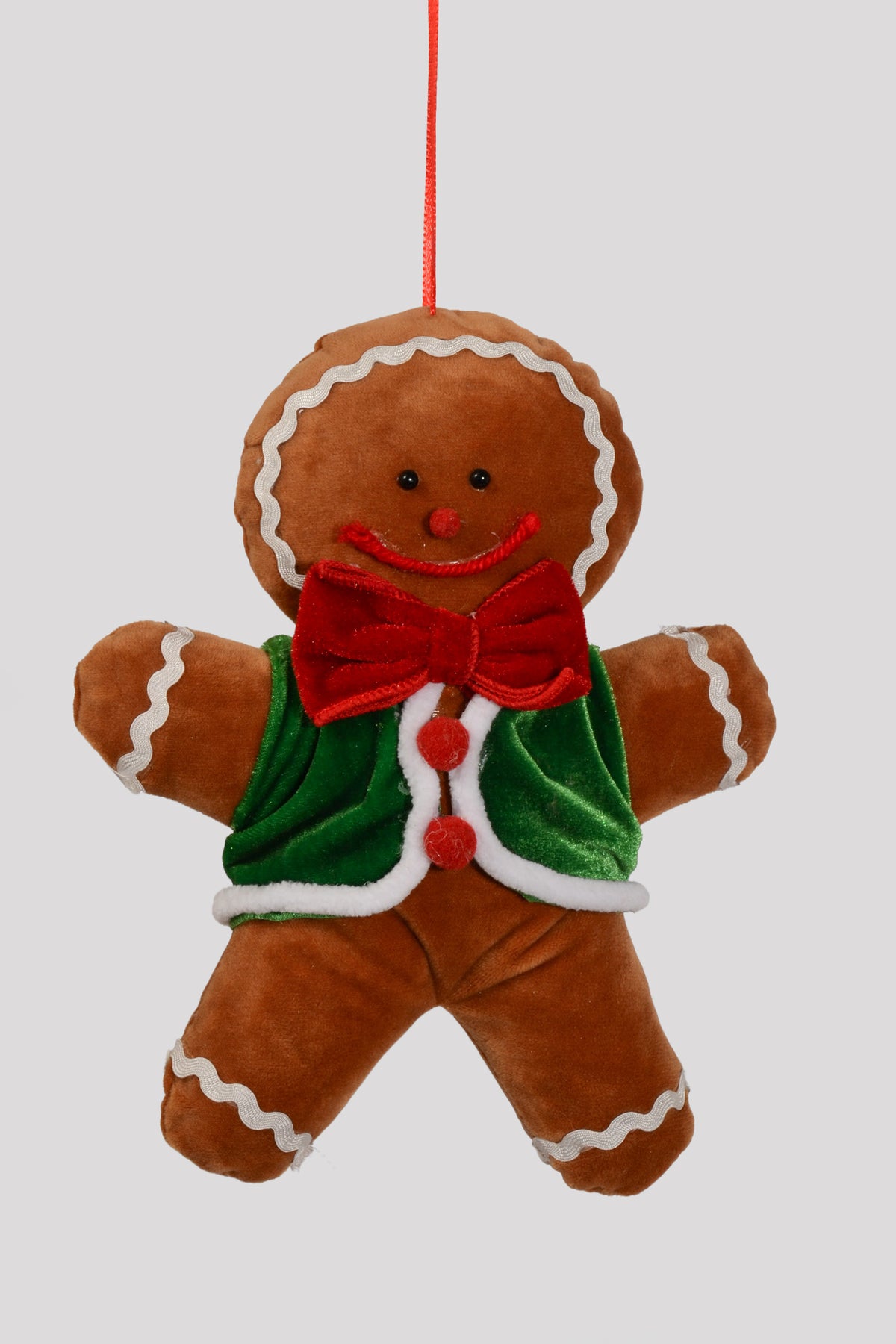 9.75" X 7.5" Gingerbread Man Ornament Natural/Green