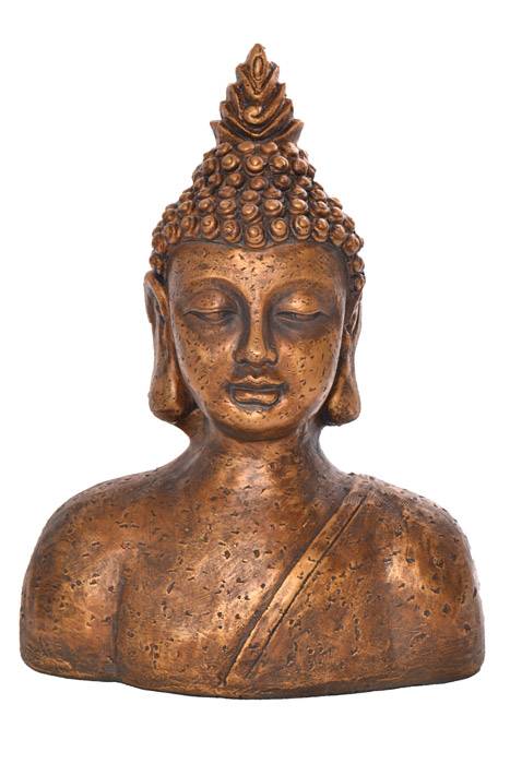 19" Outdoor Buddha Statue Antique Gold