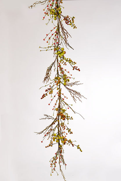 6Ft Artificial Berry Garland Red/Apple Green