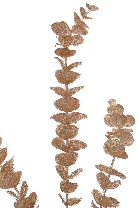 24" Glitter/Sequin Eucalyptus Spray (Champagne)
