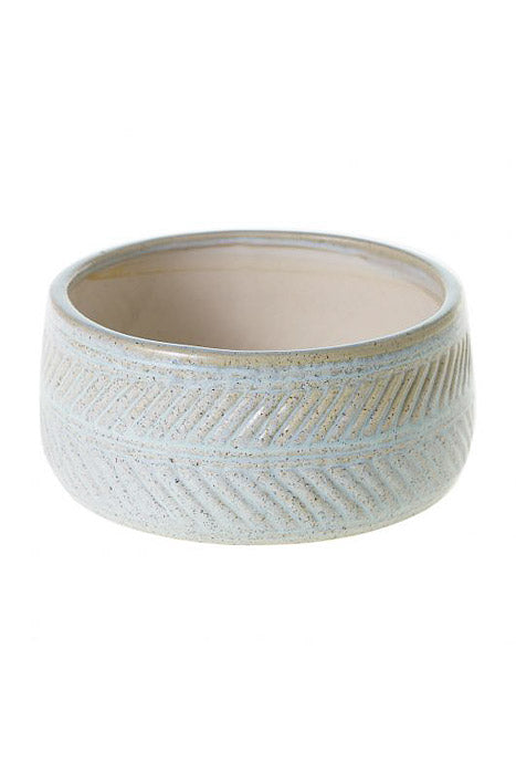 8.5" X 4" Fina Bowl Beige/Light Blue