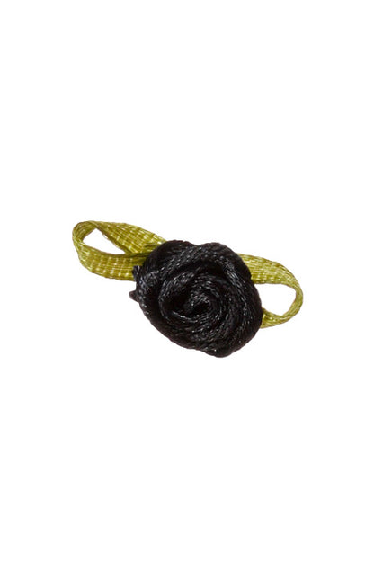 3/4" Ribbon Rose Black Pkg/12