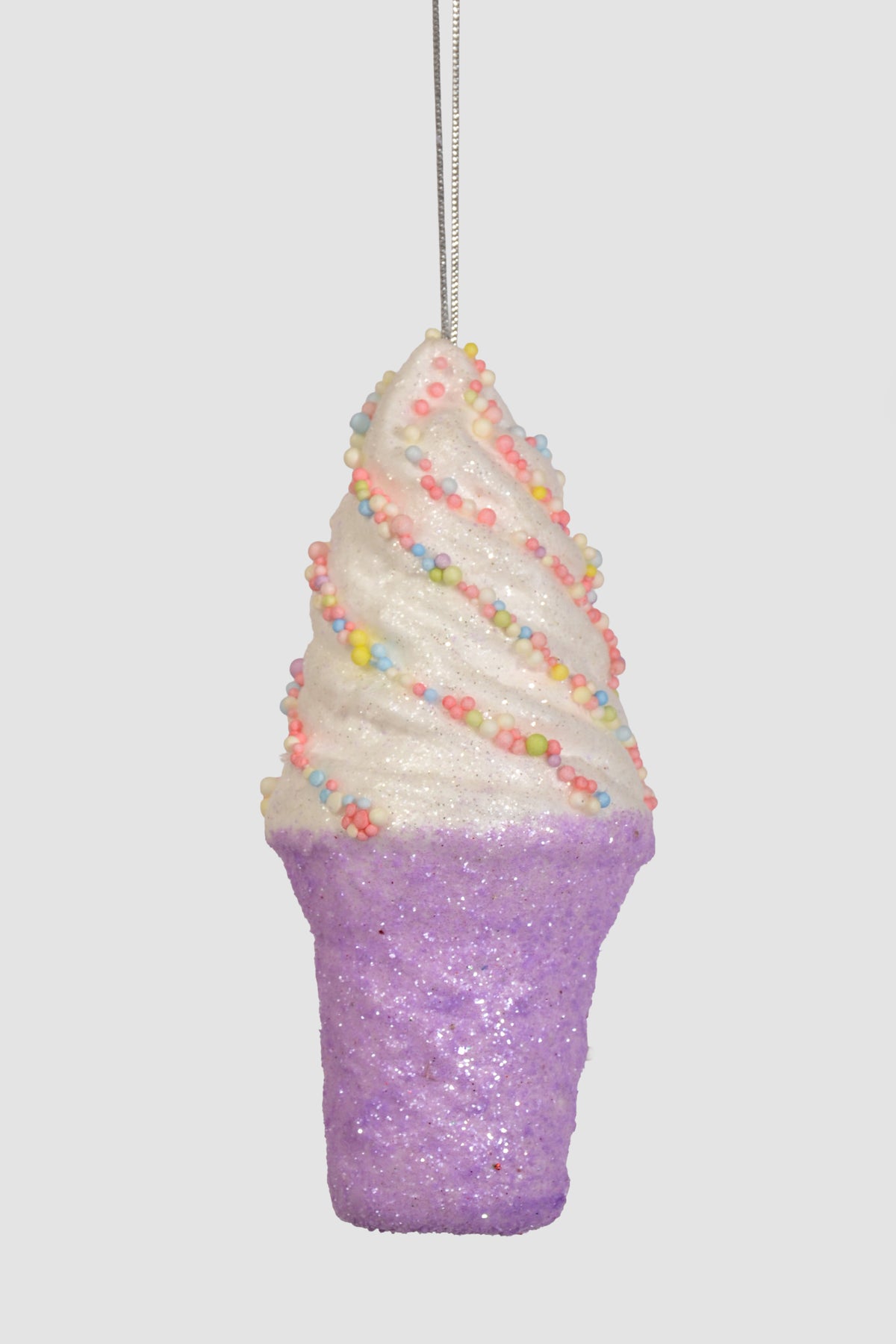 6.5" Ice Cream Cone Ornament Purple