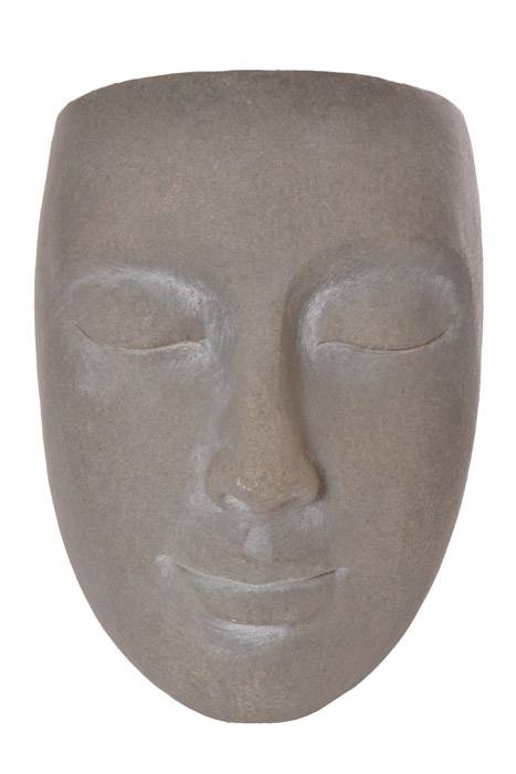 7" Resin Face Planter Grey