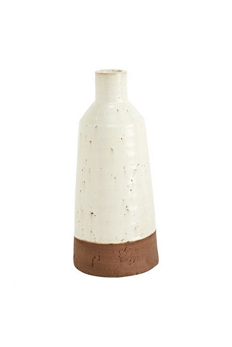 5" X 11.5" Lipton Vase Off White/Dark Brown