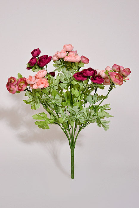 15" Silk Ranunculus Bush Pink/Fuchsia