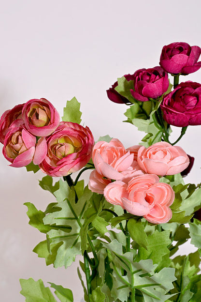 15" Silk Ranunculus Bush Pink/Fuchsia
