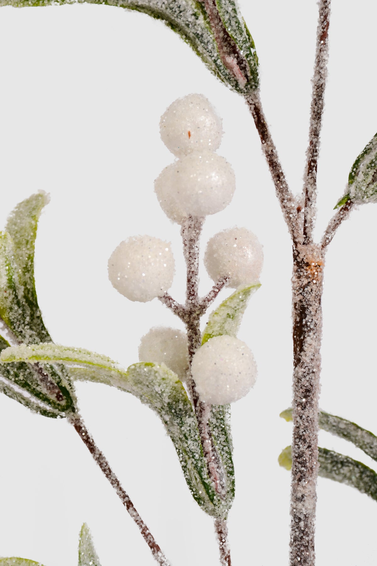 24" Glitter Berries Stem Green/White