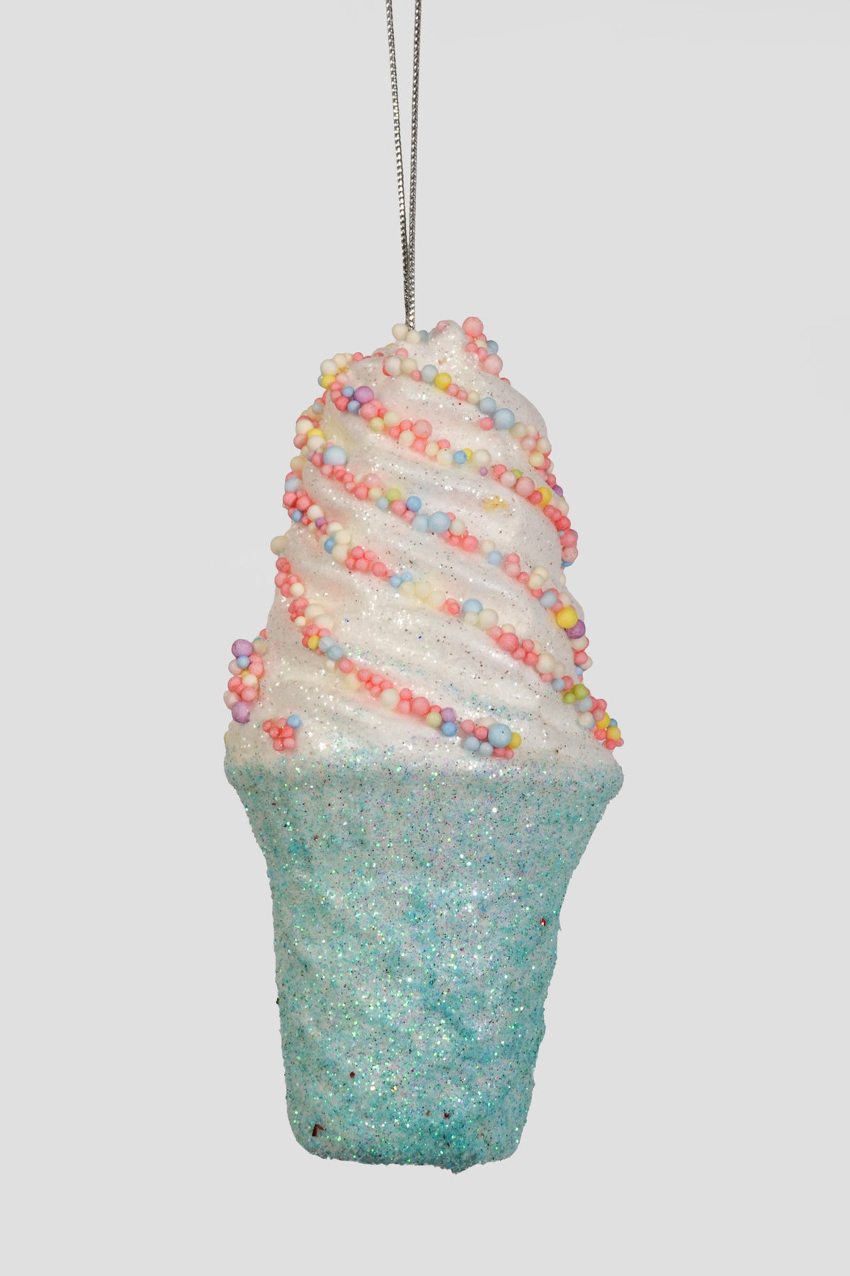 6.5" Ice Cream Cone Ornament Blue