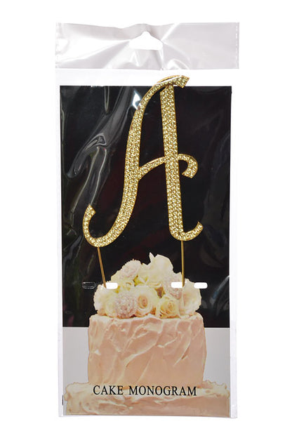 4.75" Rhinestone Monogram Letter "A" Gold