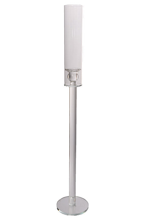 28&quot; Crystal Candle Holder With Glass Clear