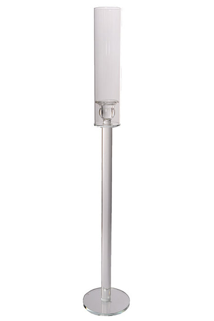 28&quot; Crystal Candle Holder With Glass Clear