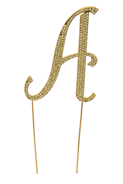 4.75" Rhinestone Monogram Letter "A" Gold