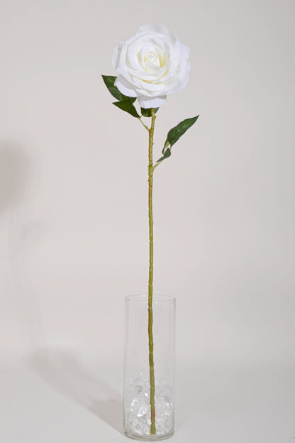 26" Silk Rose Spray White