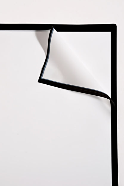 22.5" Flower Wrapping Paper W/Edge White/Black Pkg/20