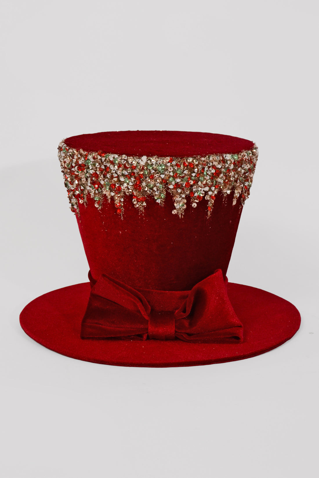 7" Velvet Hat Red