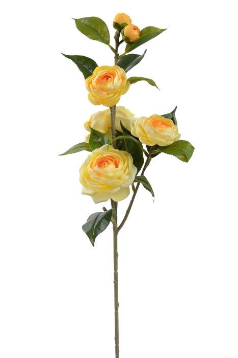 29.5" Silk Camellia Spray Yellow
